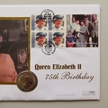 2001 Queen Elizabeth II 75th Birthday 50p Pence Coin Cover - Gibraltar First Day Cover
