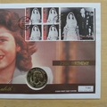 2001 Queen Elizabeth 75th Birthday 5 Crowns Coin Cover - Gibraltar First Day Cover - Mercury