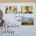 1997 HM QE II Golden Wedding Anniversary 1 Dollar Coin Cover - Liberia First Day Covers - Royal Couple