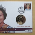 2001 Queen Elizabeth II 75th Birthday Guernsey 5 Pounds Coin Cover - UK First Day Cover - Mercury