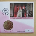 1997 Golden Wedding Anniversary 5 Crowns Coin Cover - Grand Turks First Day Cover