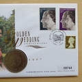 1997 Queen Elizabeth II Golden Wedding Anniversary Crown Coin Cover - UK First Day Cover - Mercury