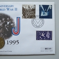 1995 VJ Day 50th Anniversary End of WWII 2 Pounds Coin Cover - Mercury First Day Cover