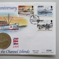 1995 Liberation of Channel Islands 50th Anniversary WWII 2 Pounds Coin Cover - Jersey First Day Cover