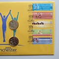 2002 Manchester Commonwealth Games 4x 2 Pounds Coin Cover - Royal Mail First Day Covers