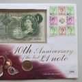 1998 Last One Pound Banknote 10th Anniversary 1 Pound Coin Cover - UK First Day Cover