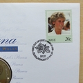 1998 Diana Princess of Wales Niue 1 Dollar Coin Cover - Mercury First Day Cover - 20c Stamp