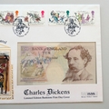 1993 Charles Dickens A Christmas Carol 10 Pounds Banknote Cover Mercury First Day Cover