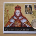 2008 Queen Elizabeth I 450th Anniversary Silver 5 Pounds Coin Cover - First Day Cover by Westminster