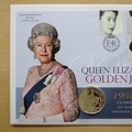 2012 Queen Elizabeth II's Golden Jubilee Silver 5 Pounds Coin Cover - First Day Cover