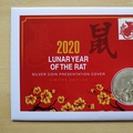 2020 Lunar Year of the Rat 1oz Silver 2 Pounds Coin Cover - First Day Cover by Westminster