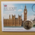 2020 EU Exit 1oz Fine Silver Britannia Coin Cover - First Day Cover by Westminster