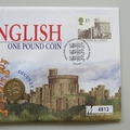 1997 The English One Pound Coin 1 Pound Coin Cover - First Day Cover by Mercury