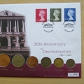 2001 30th Anniversary of Decimalisation Multi Coins Cover - First Day Cover by Mercury