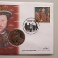 1997 Great Tudor King Henry VIII 2 Pounds Coin Cover - First Day Covers Westminster Collection
