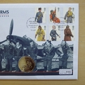 2008 RAF Uniforms 5 Pounds Coin Cover - First Day Cover by Mercury