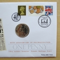 2011 40th Anniversary of Decimalisation One Penny Silver Plated Coin Cover - First Day Cover