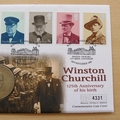 1999 Winston Churchill 125th Birth Anniversary Crown Coin Cover - First Day Cover by Mercury