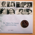 2006 HM The Queen 80th Birthday 5 Pounds Coin Cover - Royal Mail First Day Cover