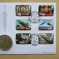 2011 First Man on Moon 30th Anniversary Crown Coin Cover - Rocket Man Benham First Day Cover