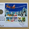 2012 Merry Christmas 1 Shilling Coin Cover - Benham First Day Cover