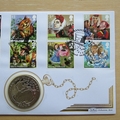 2015 Alice In Wonderland 150th Anniversary 1 Crown Coin Cover - Benham First Day Cover