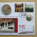 2016 The Great War  World War I 1 Crown Coin Cover - Benham First Day Cover