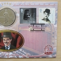 1999 Millennium Countdown Entertainers Gibraltar 1 Crown Coin Cover - Benham First Day Cover