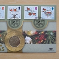 2001 Merry Christmas 50p Pence Coin Cover - Benham First Day Cover
