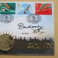 2002 A Children's Classic Peter Pan Gibraltar 1 Crown Coin Cover - Benham First Day Cover