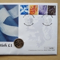 1999 New Scottish 1 Pound Coin Cover - First Day Cover by Mercury