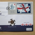 2002 England Football World Cup 1 Pound Coin Cover - First Day Cover Mercury