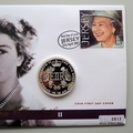2001 Queen Elizabeth II 75th Birthday Jersey Silver 10 Dollars Coin Cover - First Day Cover by Mercury