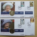 2002 Life & Times of The Queen Mother Memorial Coin Covers Set - UK First Day Covers by Mercury
