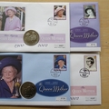 2002 Life & Times of The Queen Mother 1 Dollar Coin Covers Set - Virgin Islands First Day Covers by Mercury