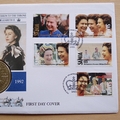 1992 Queen Elizabeth II 40th Anniversary of Coronation 1 Dollar Coin Cover - Samoa First Day Cover