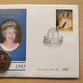 1993 Queen Elizabeth II 40th Coronation Anniversary 2 Pounds Coin Cover - Jersey First Day Cover