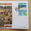 1993 Queen Elizabeth II 40th Anniversary Alderney 2 Pounds Coin Cover - First Day Cover