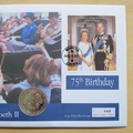 2001 Queen Elizabeth II 75th Birthday 1 Dollar Coin Cover - Liberia First Day Cover by Mercury