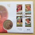 1996 Queen Elizabeth II 70th Birthday 1 Dollar Coin Cover - Samoa First Day Cover by Mercury