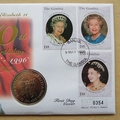 1996 Queen Elizabeth II 70th Birthday 10 Dalasis Coin Cover - Gambia First Day Cover by Mercury