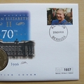 1996 Queen Elizabeth II 70th Birthday 1 Dollar Coin Cover - Bermuda First Day Cover by Mercury