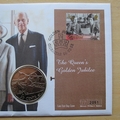 2002 The Queen's Golden Jubilee 50c Cent Coin Cover - Gibraltar First Day Cover by Mercury