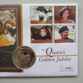 2002 The Queen's Golden Jubilee 50p Pence Coin Cover - Tristan Da Cunha First Day Cover by Mercury