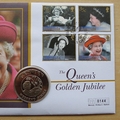 2002 The Queen's Golden Jubilee 50p Pence Coin Cover - Bermuda First Day Cover by Mercury