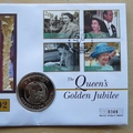 2002 The Queen's Golden Jubilee 50p Pence Coin Cover - South Georgia First Day Cover by Mercury