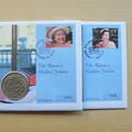 2002 The Queen's Golden Jubilee 1 Dollar Coin Covers Set - Gibraltar First Day Covers by Mercury