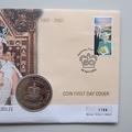 2002 The Queen's Golden Jubilee 50p Pence Coin Cover - Guernsey First Day Cover by Mercury