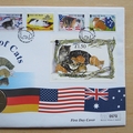 1996 A World of Cats 1 Crown Coin Cover - Isle of Man First Day Cover by Mercury
