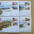 1994 D-Day Landings 50th Anniversary 5 Crowns Coin Cover Set - Turks & Caicos First Day Cover